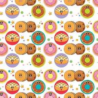 Seamless background with dessert theme vector
