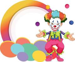 Clown cartoon character with empty banner vector
