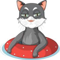 Cute cat  in rubber ring vector