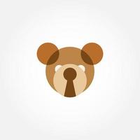 Logo Illustration Mascot Of Teddy Bear With Illustration Of Hole Key vector