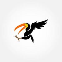 Logo Illustration Mascot Of Toucan With Flat Style vector