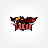 mascota de ilustración de logotipo de tucán con estilo e-sport vector