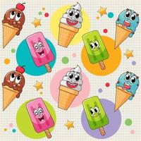 Seamless background with icecream theme vector