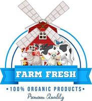 diseño de logo con animales de granja vector