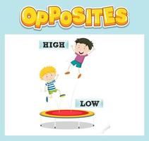 Opposite English words for kids vector