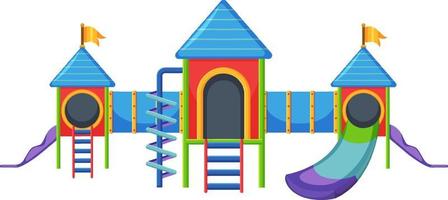 A children playground slide set on white background vector