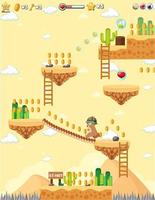 Platform game background template vector