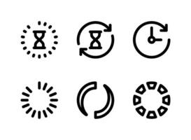 conjunto simple de iconos de línea de vector relacionados con la interfaz de usuario. contiene íconos como carga, tiempo de espera y más.