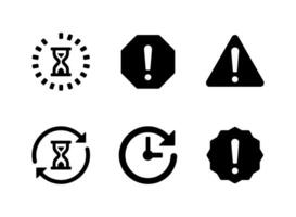 conjunto simple de iconos sólidos vectoriales relacionados con la interfaz de usuario. contiene íconos como carga, exclamación y más. vector