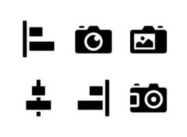 conjunto simple de iconos sólidos vectoriales relacionados con la interfaz de usuario. contiene íconos como alinear a la izquierda, cámara y más. vector
