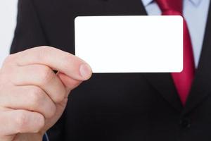 Template and Blank Business card in Man's hand. Selective focus photo