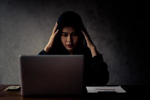 Young Asian hackers find personal information on the internet and use it to make money illegally photo