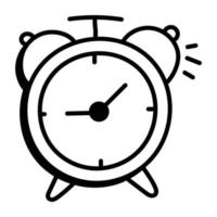 Alarm clock hand drawn icon is ready for premium use vector