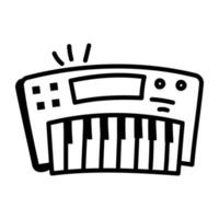 Musical keyboard, sketchy icon design of piano vector