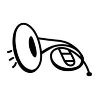 A customizable doodle icon of bugle vector