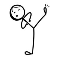 Check out this cute karate stick figure, hand drawn icon vector