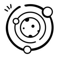 A premium hand drawn icon of planetary system is ready for use vector