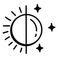 icono moderno dibujado a mano del eclipse lunar vector
