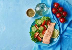 Steam salmon and vegetables, Paleo, keto, fodmap diet. photo