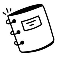 Creatively designed doodle icon of diary vector