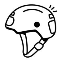 Hiking helmet hand drawn icon is customizable vector
