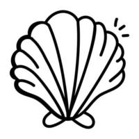 A captivating hand drawn icon of scallop vector
