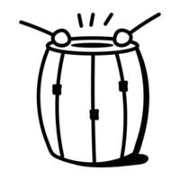 Drum hand drawn icon is scalable and ready to use vector