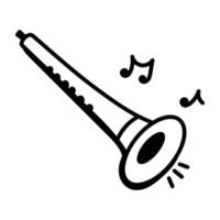 Premium hand drawn icon of trumpet is ready for use vector