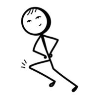 Stick figure with open arms, hand drawn icon of chill vector