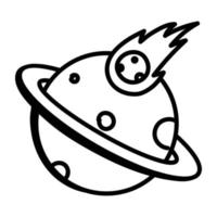 A premium hand drawn icon of planetary system is ready for use vector