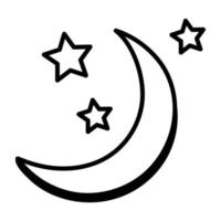 A captivating hand drawn icon of night vector