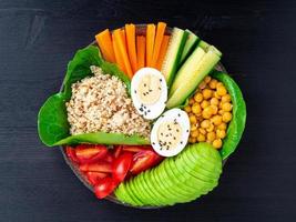 Vegetarian Buddha's bowl, a mix of vegetables. photo