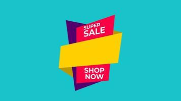 super venda de até 50 por cento com design de animação suave, adequado para eventos de marketing on-line, oferta especial para proprietário de compras on-line video