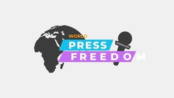 tekstanimatie van de wereldpersvrijheidsdag met vloeiend animatieontwerp, geschikt voor de viering van de wereldpersvrijheidsdag video