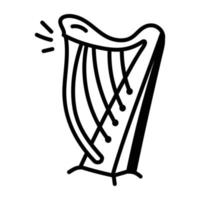 Download premium doodle icon of harp vector