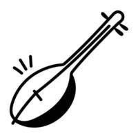 Modern icon of cello in sketchy style vector