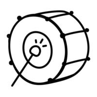 Drum hand drawn icon is scalable and ready to use vector