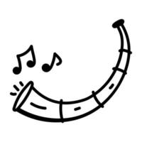 An eye catchy doodle icon of Jewish horn vector