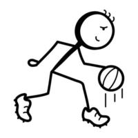 A well-designed doodle icon of soccer game vector