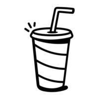 Doodle icon of drink is up for premium use vector