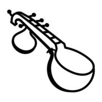 Beautifully crafted doodle icon of sitar vector