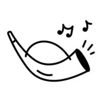 Premium hand drawn icon of trumpet is ready for use vector