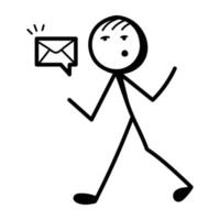 A well-designed doodle icon of correspondence vector