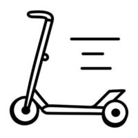 icono dibujado a mano scooter eléctrico, diseño editable vector