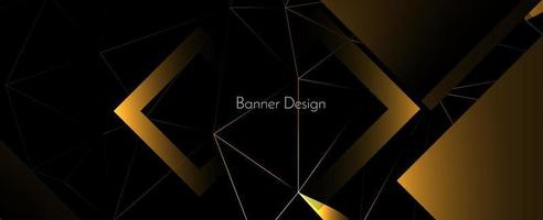 patrón geométrico abstracto oro elegante banner moderno vector