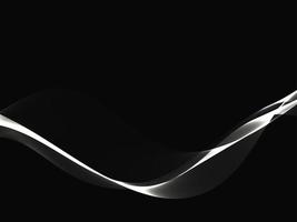 silver flowing wave design on dark background vector