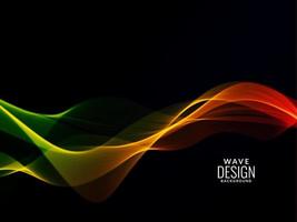 Dark abstract background with flowing colorful wave background pattern vector