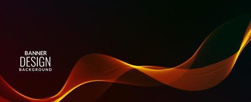 Dark abstract background with flowing colorful wave banner background pattern vector