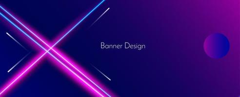 Abstract geometric neon lines illustration banner pattern background vector