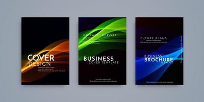 Colorful modern gradient covers brochure template set vector